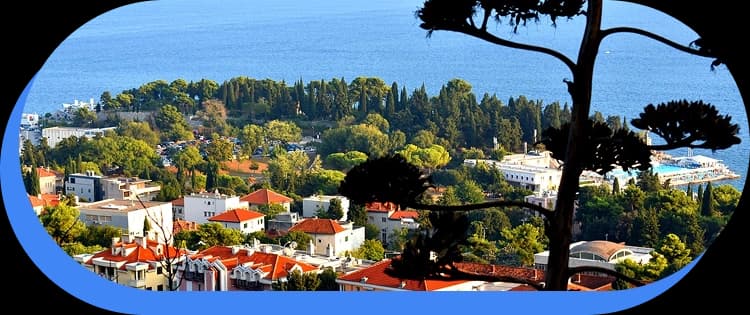 Aerial view of Split and the Adriatic coast